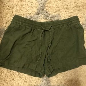 Olive Linen Shorts